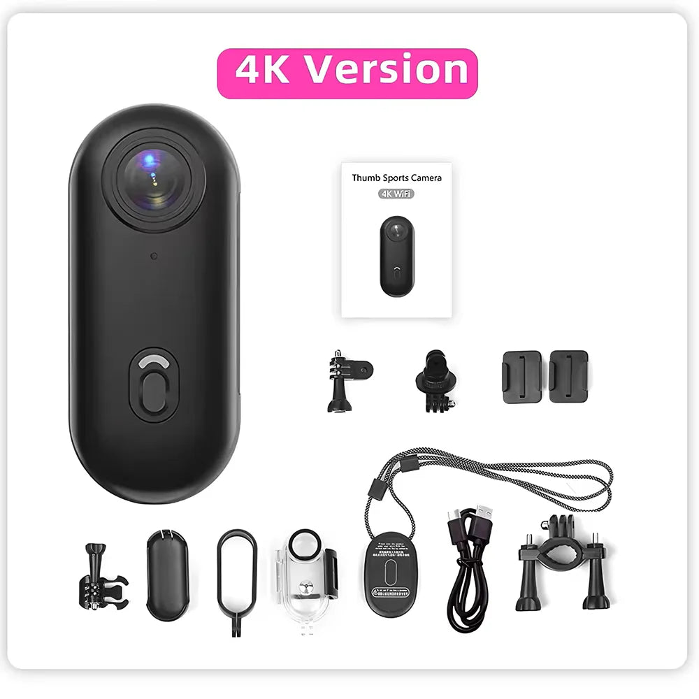 Waterproof 4K mini Pocket Magnetic POV Vlog Cam Portable Body Chest Recorder Wireless WiFi Action Camera Helmet Bicycle Sports