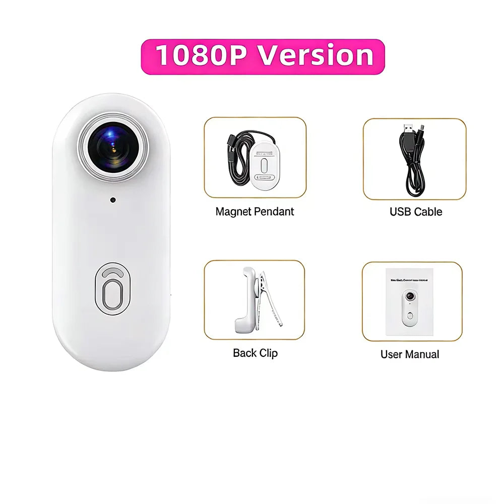 Waterproof 4K mini Pocket Magnetic POV Vlog Cam Portable Body Chest Recorder Wireless WiFi Action Camera Helmet Bicycle Sports